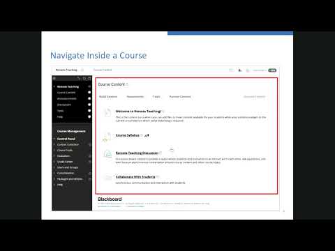 Teaching Remotely (Blackboard Learn Basics)