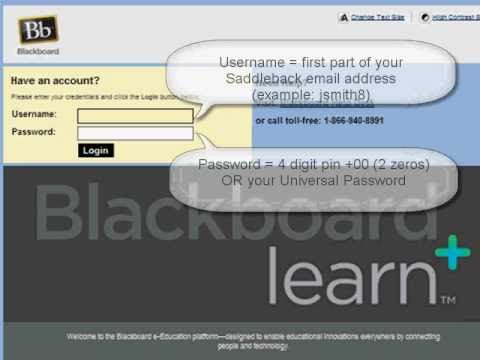 How to login to Blackboard at Saddleback College