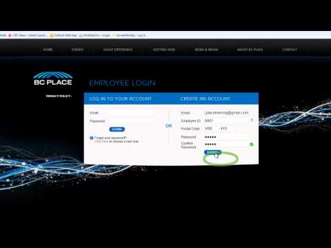 BC Place HR:  ESS - Create an Account & Log in