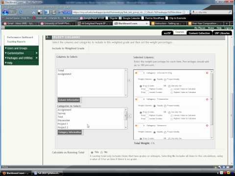 Blackboard Grade Center: Setting up Categories and Weighting