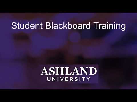 Student Blackboard Training Ashland University