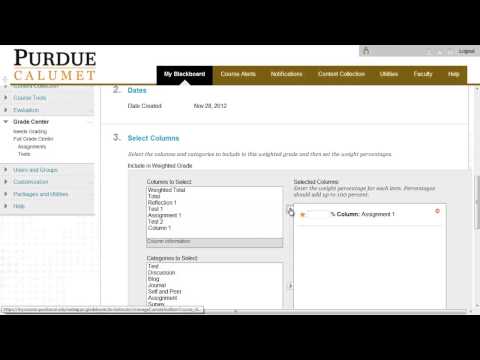 Blackboard Learn - Creating a Calculated Column with a Weighted Total
