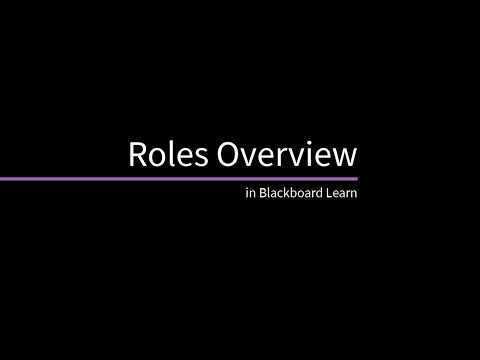 Roles Overview in Blackboard Learn