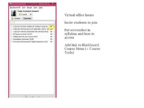 Tips on Using Blackboard Instant Messenger