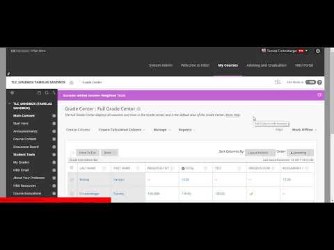 Blackboard: Weighted Percentage Calculations in Grade Center