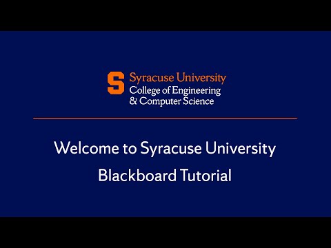 Welcome to Syracuse University Blackboard tutorial