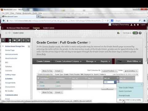 How to reset a test/exam attempt in Blackboard