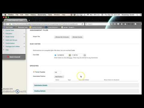 Creating an Assignment Submission Folder in Blackboard