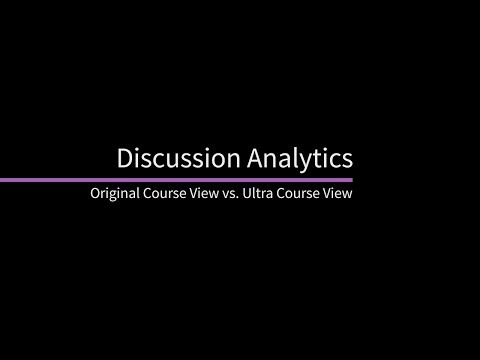 Discussion Analytics in Blackboard Learn