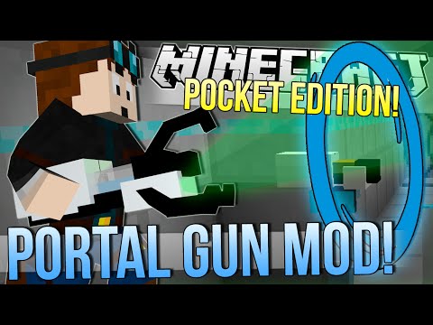 Minecraft Pocket Edition | PORTAL & GRAVITY GUN MOD! | Mod Showcase