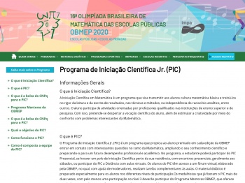 OBMEP 2020 - Programa de IniciaÃ§Ã£o CientÃ­fica Jr. (PIC)