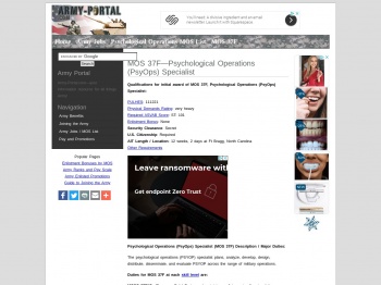 Army Jobs - MOS 37F Psychological ... - Army-Portal.com