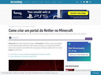 Como criar um portal do Nether no Minecraft | Jogos | Tecnoblog