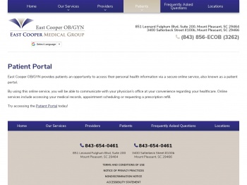 Online Patient Portal | Women's Doctor | East Cooper OB/GYN ...