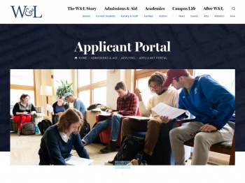 Applicant Portal | Washington and Lee