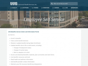 Self Service Center and Employee Welfare | UHS