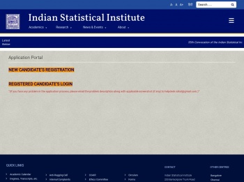 Application Portal - Indian Institute of Statistics