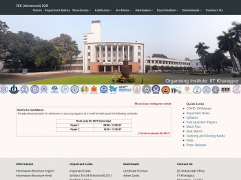 JEE(Advanced) 2021 Official Website