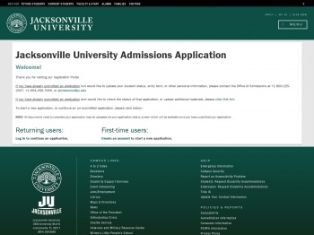 Application for admission to the University of Jacksonville