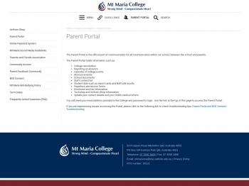 Parent Portal - Mt Maria College
