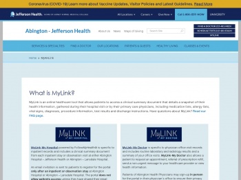 MyAHLink - Abington - Jefferson Health