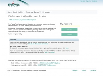 Parent Portal - Government of New Brunswick