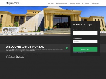 NUB Portal Login Area