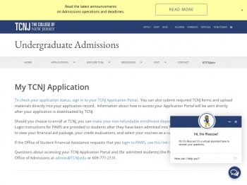 My TCNJ Application | Undergraduate Admissions