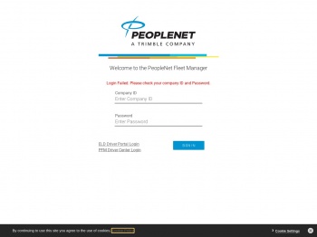 ELD Driver Portal Login - PEOPLENET Fleet Manager