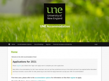 Welcome to the UNE Accommodation Portal.