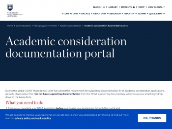 Academic consideration documentation portal - UoW
