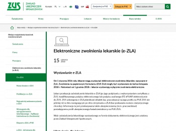 O e-ZLA - Elektroniczne zwolnienia lekarskie (e-ZLA) - ZUS