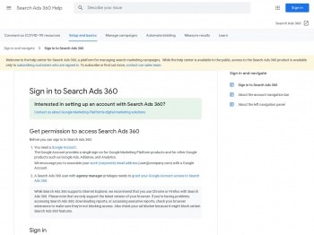 Sign in to Search Ads 360 - Google Support