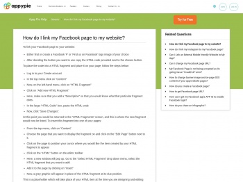 How do I link a Facebook page to a website - Appy Pie