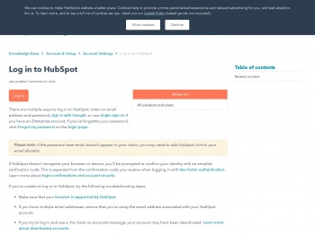 Log in to HubSpot - HubSpot Knowledge Base