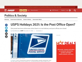 USPS Holidays 2020: Is the Post Office Open Today? - AARP