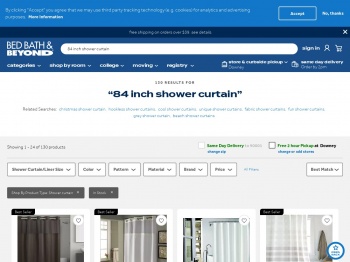 84 Inch Shower Curtain | Bed Bath & Beyond