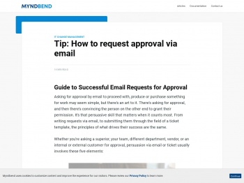 How to request approval via email - Myndbend