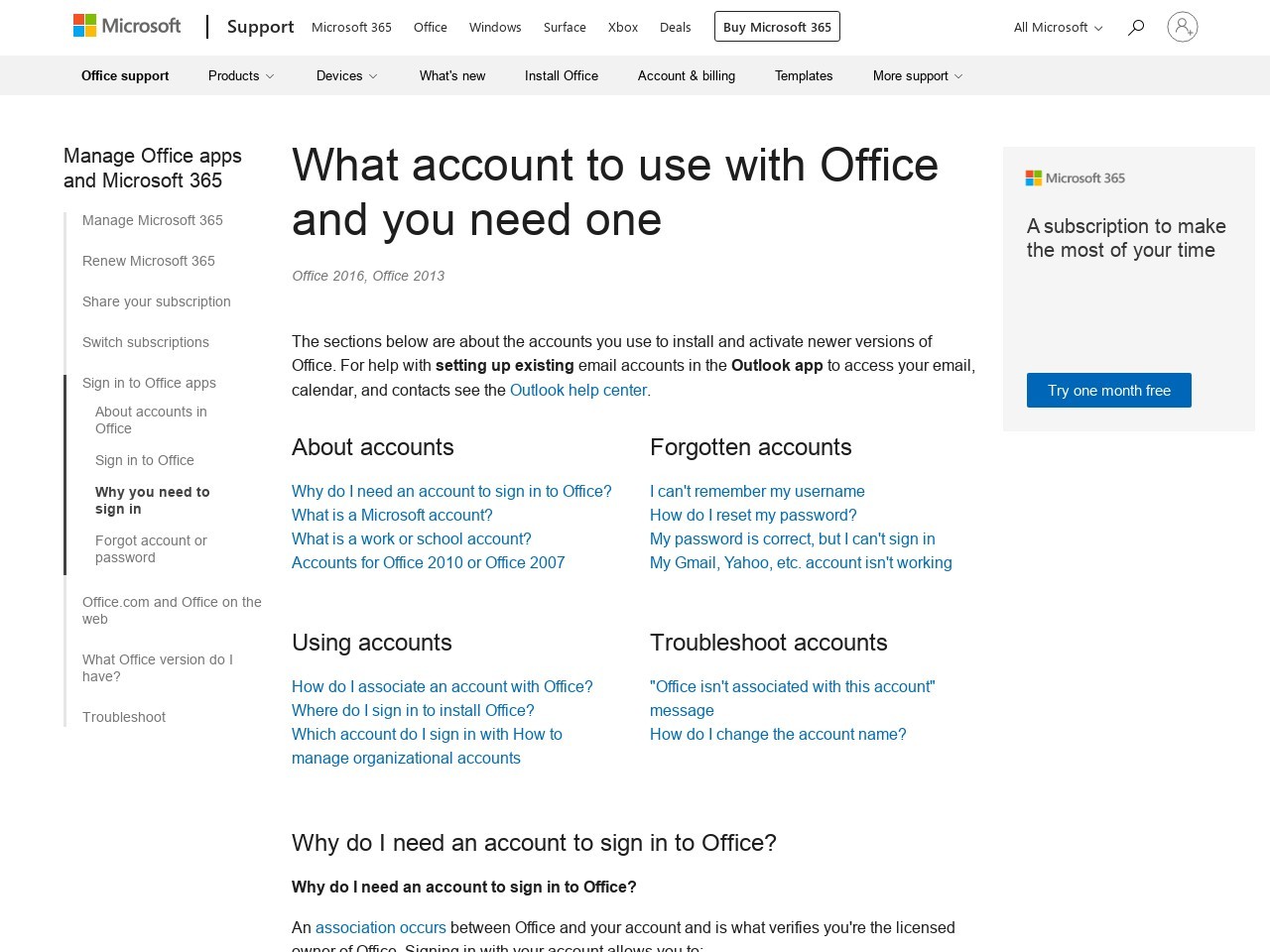 What account to use with Office and you need one - Microsoft ...