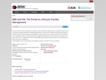 BIM and FM: The Portal to Lifecycle Facility Management ...