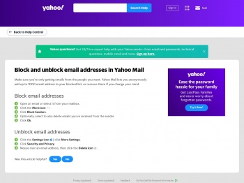 Block and unblock email addresses in Yahoo Mail - Yahoo Help