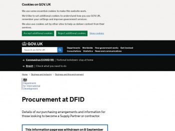 [Withdrawn] Procurement at DFID - Department for ... - Gov.uk