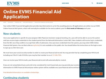 Online EVMS Financial Aid Application - Eastern Virginia ...