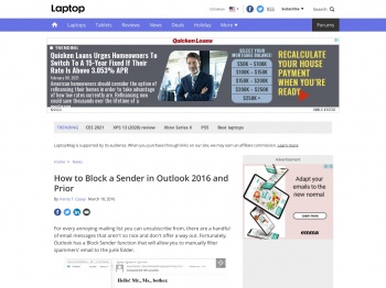 How to Block a Sender in Outlook 2016 and Prior | Laptop Mag