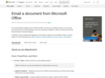 Email a document from Microsoft Office - Office Support