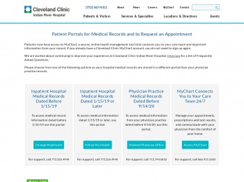 Patient Portal Transition - Cleveland Clinic Indian River Hospital