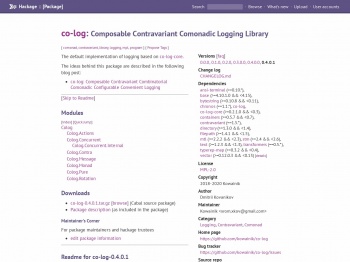 co-log: Composable Contravariant Comonadic Logging Library