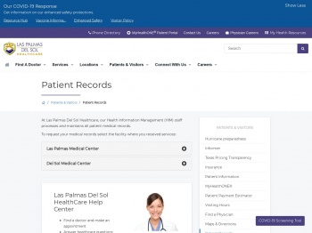 Patient Records | Las Palmas Del Sol Healthcare
