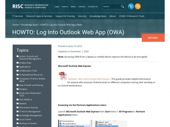 HOWTO: Log Into Outlook Web App (OWA) | Research ...
