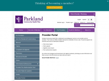 Provider Portal | Parkland Community Health Plan, Inc.